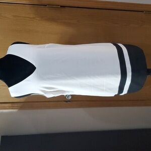 Banana republic shift style classic black white sleeveless mini dress nwt
